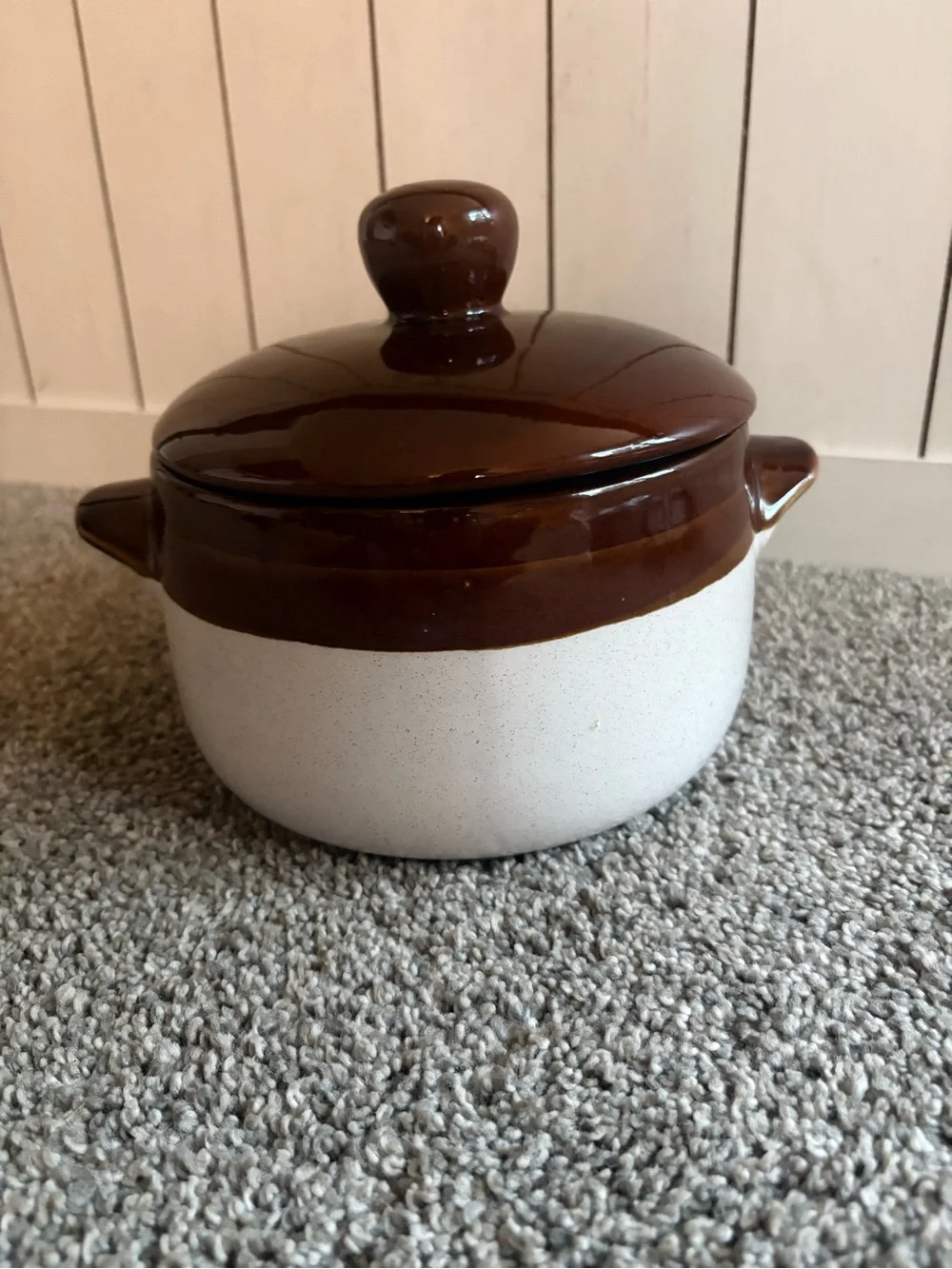 Vintage Stoneware Bean Crock